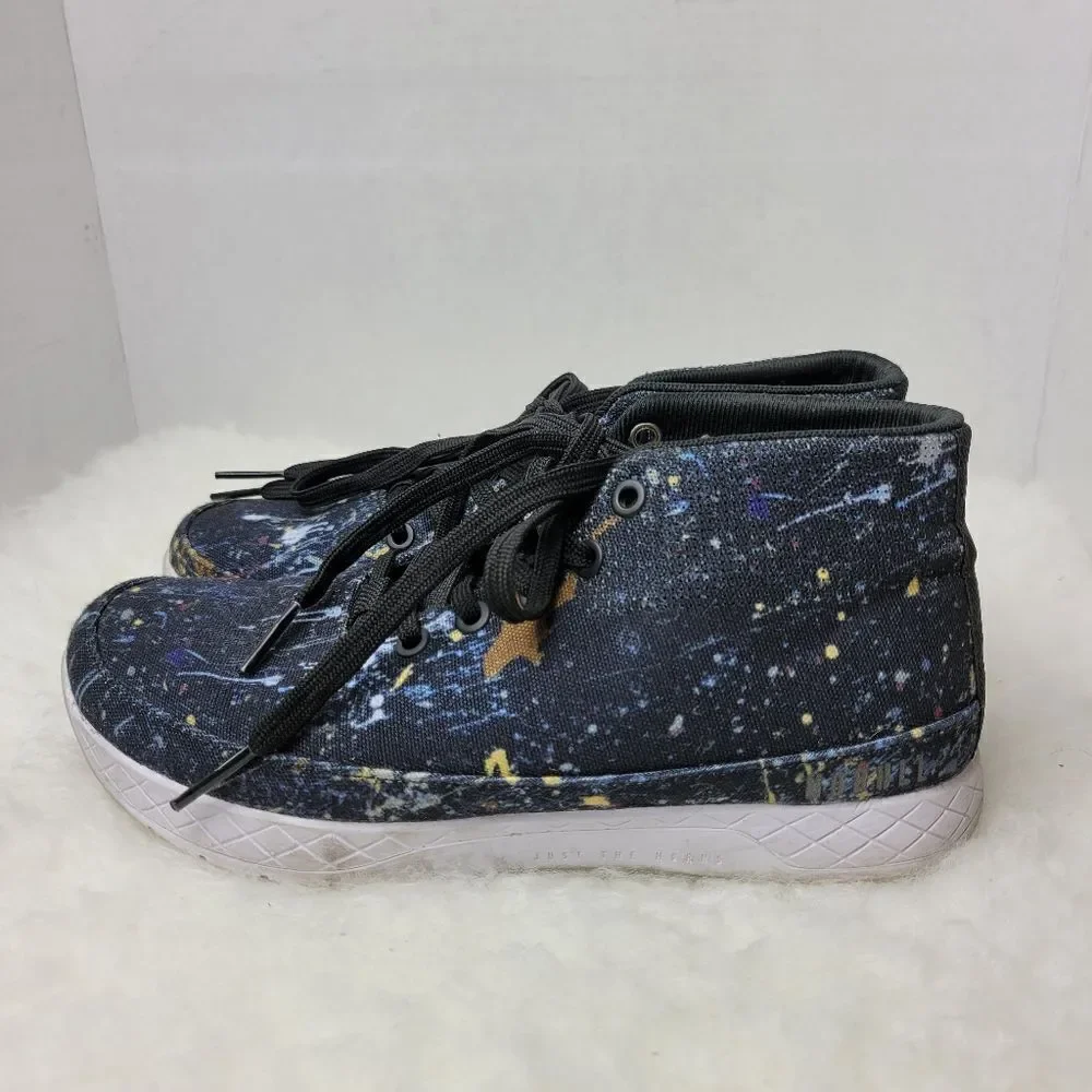 NoBull Project Splatter Mid Canvas Trainer Womens Sneaker Shoes Size 8